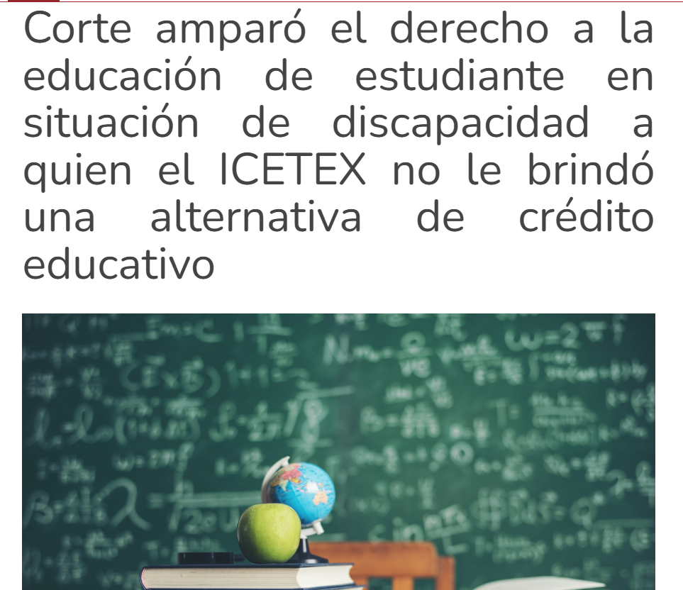 Corte Constitucional Ordena Alternativa de Financiación Adecuada para Estudiante con Discapacidad – [modelo de tutela]