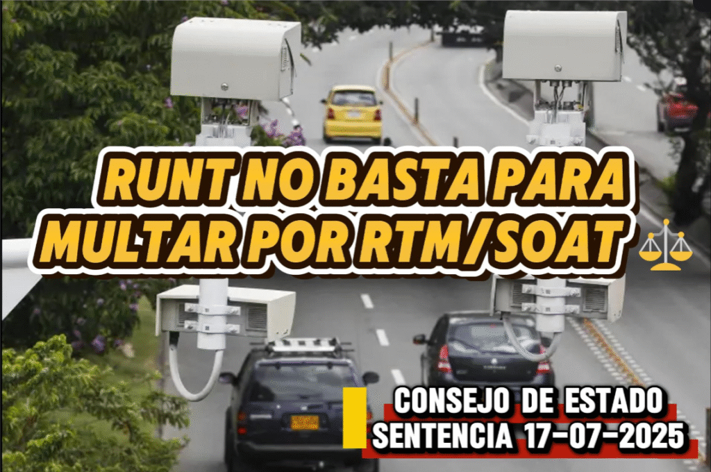 RUNT no basta para multar por soat o tecnico mecánica