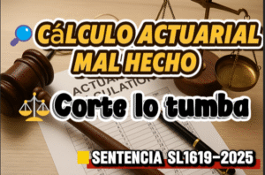 SL1619-2025: cálculo actuarial y casación laboral ganada — análisis