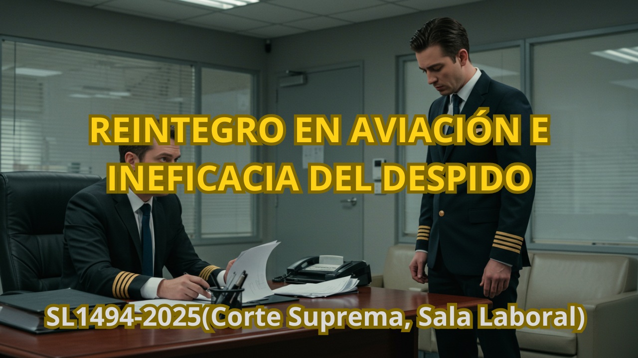 Reintegro en aviación e ineficacia del despido SL1494-2025(Corte Suprema, Sala Laboral)