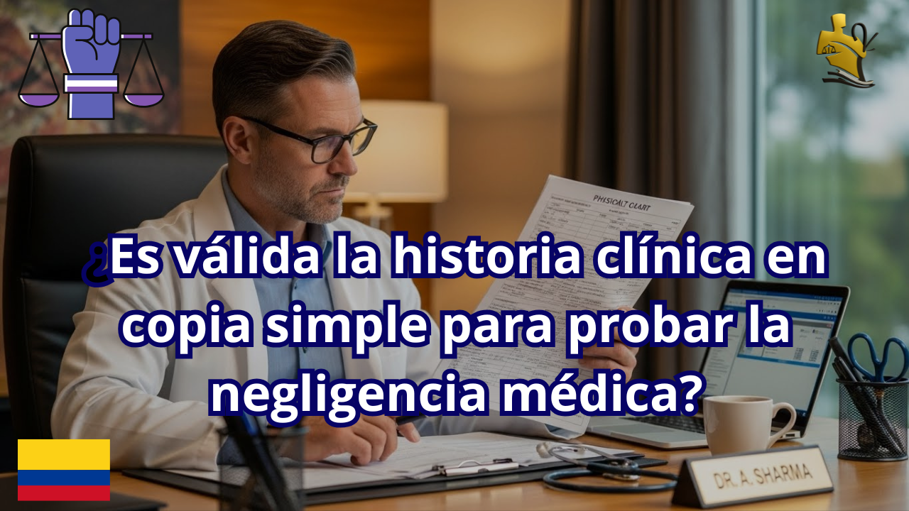 ¿Es válida la historia clínica en copia simple para probar la negligencia médica?