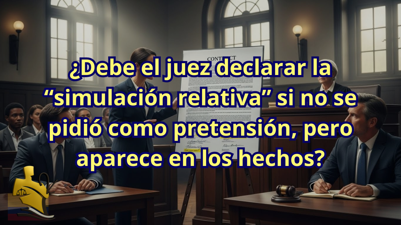 ¿Debe el juez declarar la simulación relativa si no se pidió como pretensión, pero aparece en los hechos de la demanda?