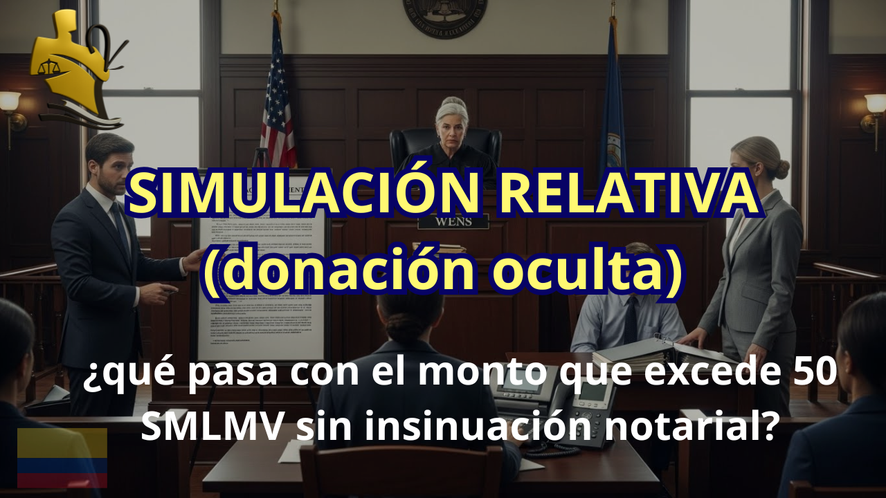 Simulación relativa (donación oculta): ¿qué pasa con el monto que excede 50 SMLMV sin insinuación notarial?