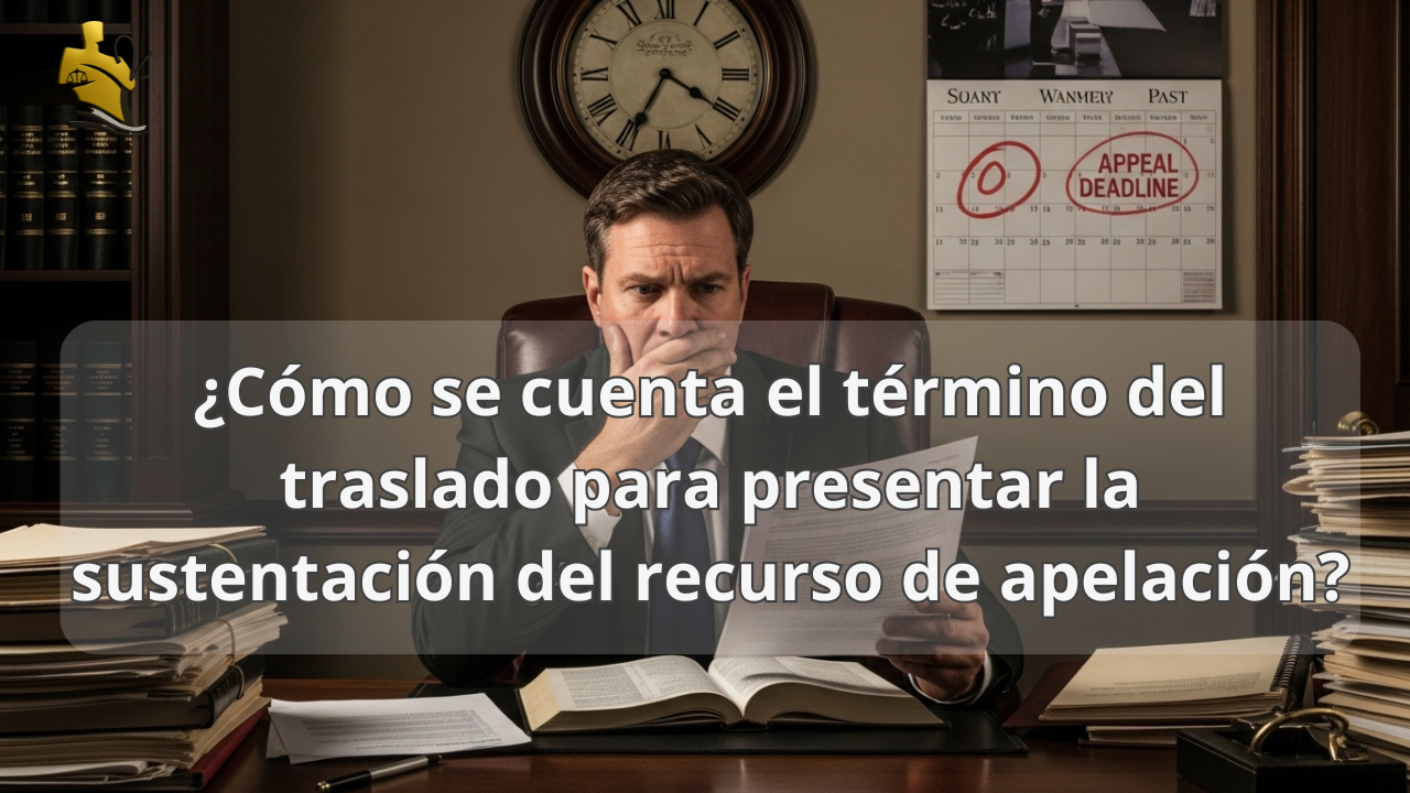 ¿Cómo se cuenta el término del traslado para presentar la sustentación del recurso de apelación?