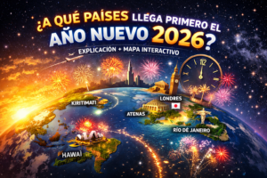 A qué países llega primero el Año Nuevo 2026 (Mapa interactivo y explicación)