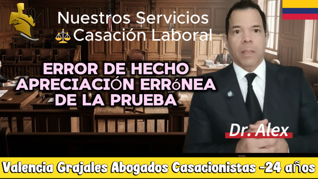 modelo profesional de casación laboral sobre error de hecho por apreciación errónea de la prueba