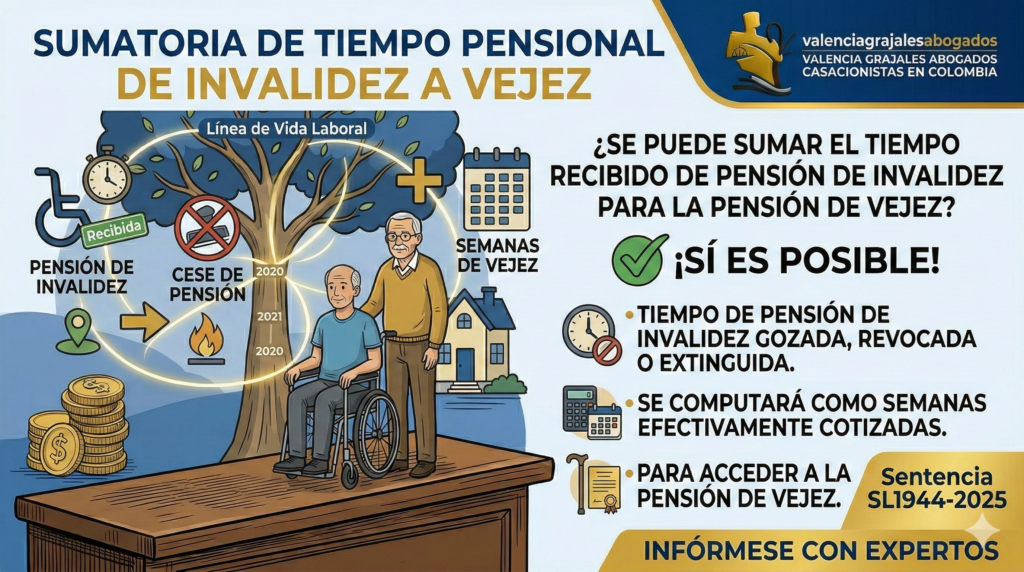 Sumatoria de tiempo pensional de invalidez a vejez