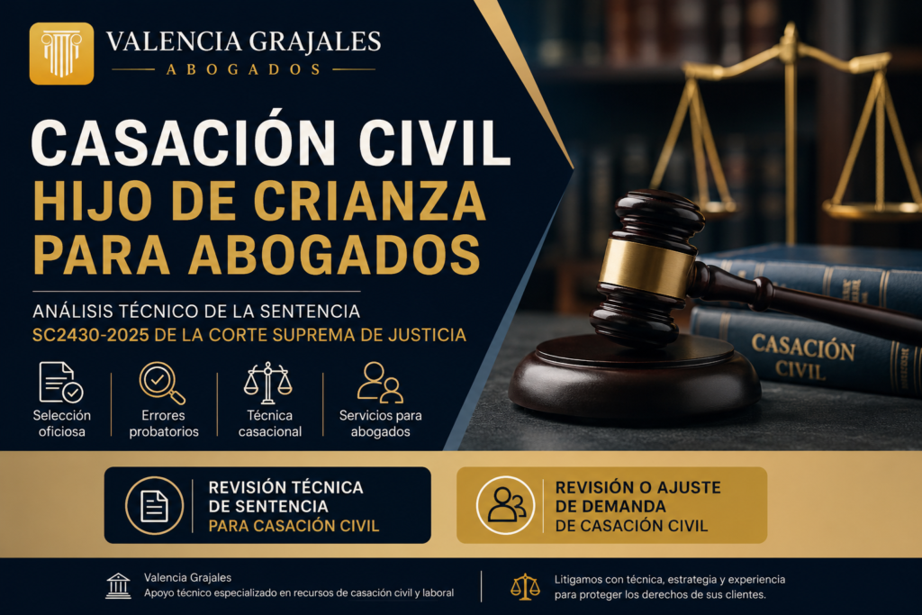 Casación civil hijo de crianza para abogados con análisis técnico de sentencia SC2430-2025