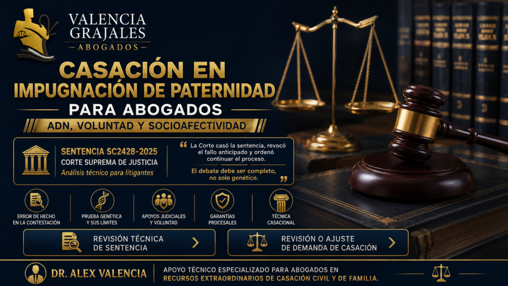 Casación en impugnación de paternidad para abogados con análisis técnico de sentencia SC2428-2025