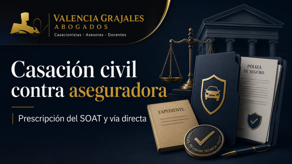 Casación civil contra aseguradora para abogados sobre prescripción del SOAT y vía directa